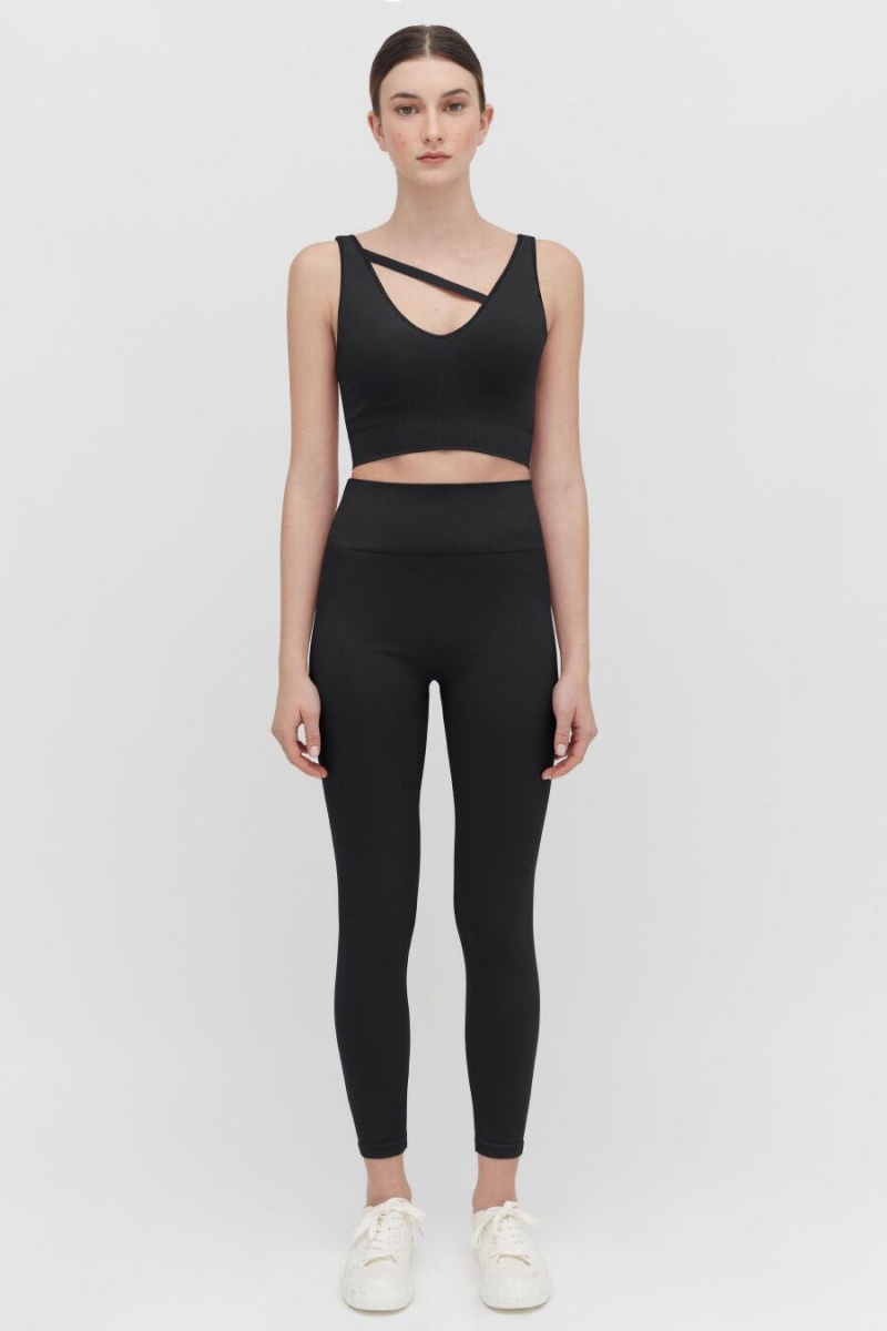 Cuyana Stretch Bijgesneden Tops Dames Zwart | XDF5747IG