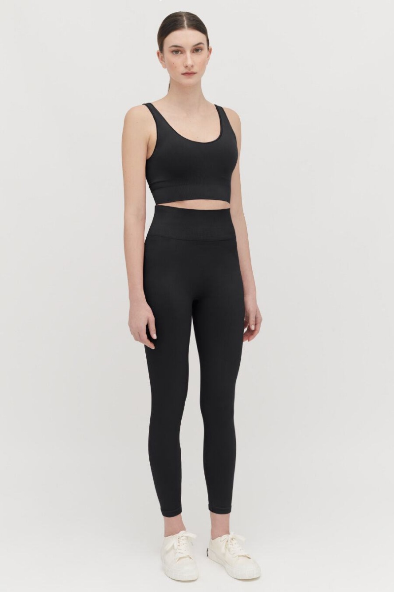 Cuyana Stretch Bijgesneden Tops Dames Zwart | XDF5747IG