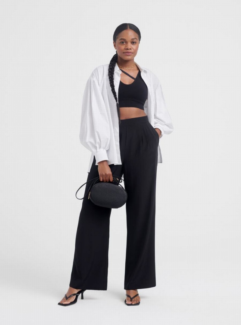 Cuyana Stretch Bijgesneden Tops Dames Zwart | XDF5747IG
