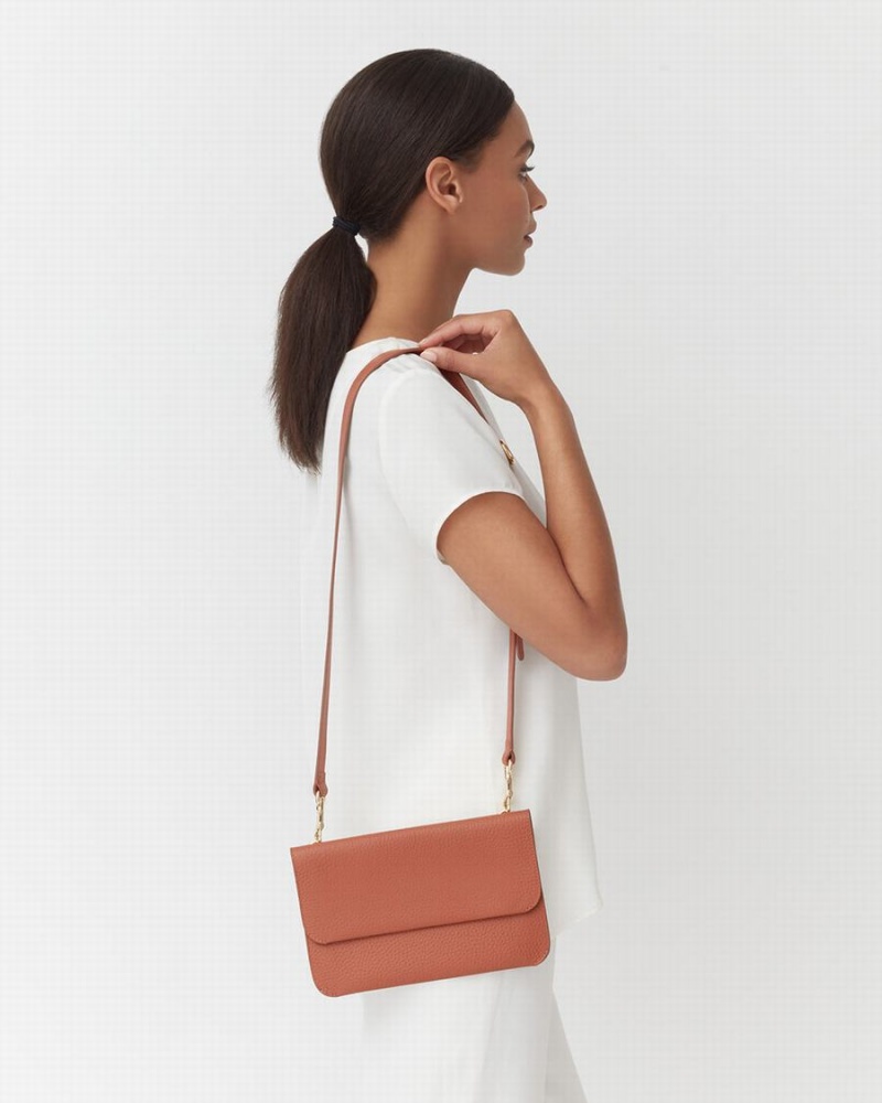 Cuyana System Flap Koppelingstassen Dames Rood Bruin | XKZ585KC