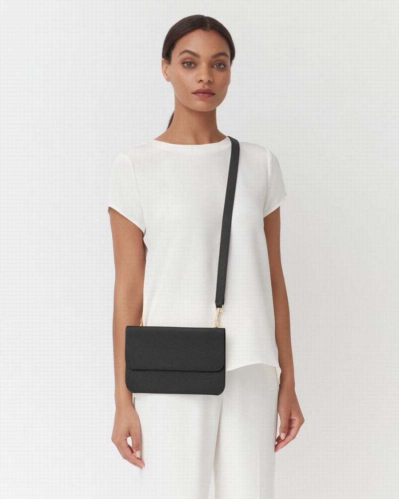 Cuyana System Flap Koppelingstassen Dames Zwart | SWY8480EA