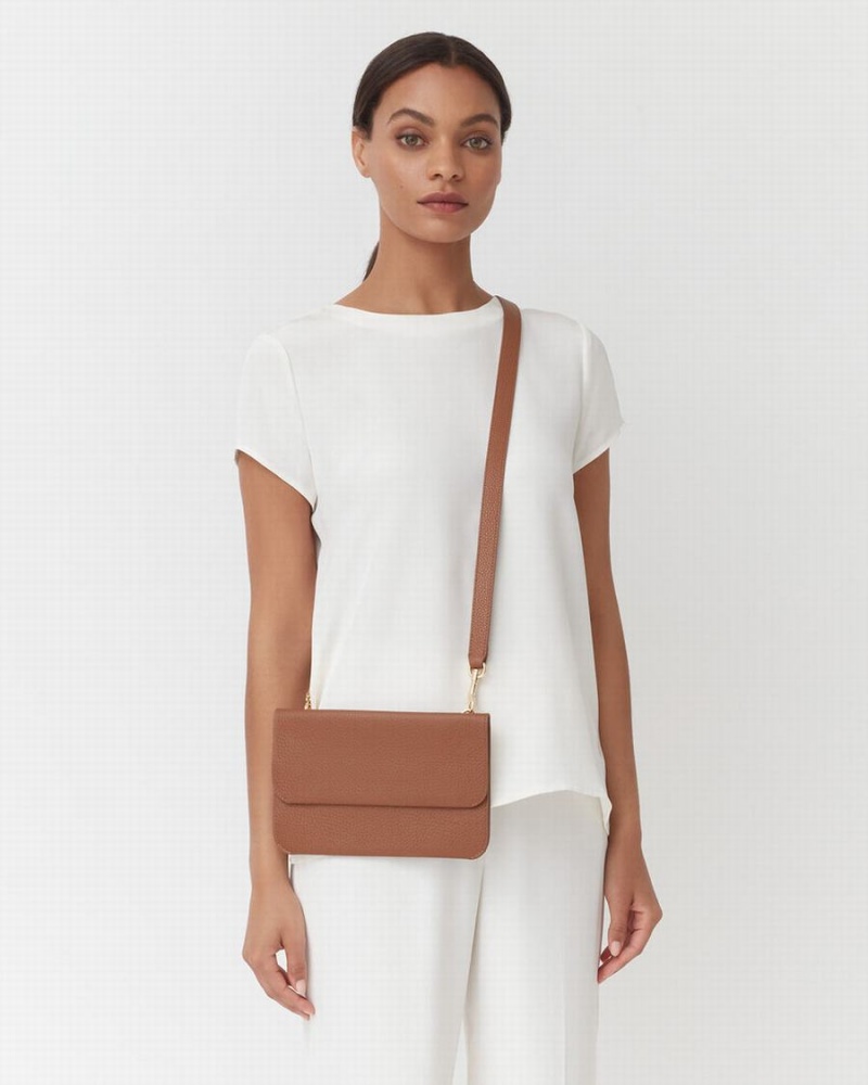 Cuyana System Flap Koppelingstassen Dames Bruin | JHN8756EM