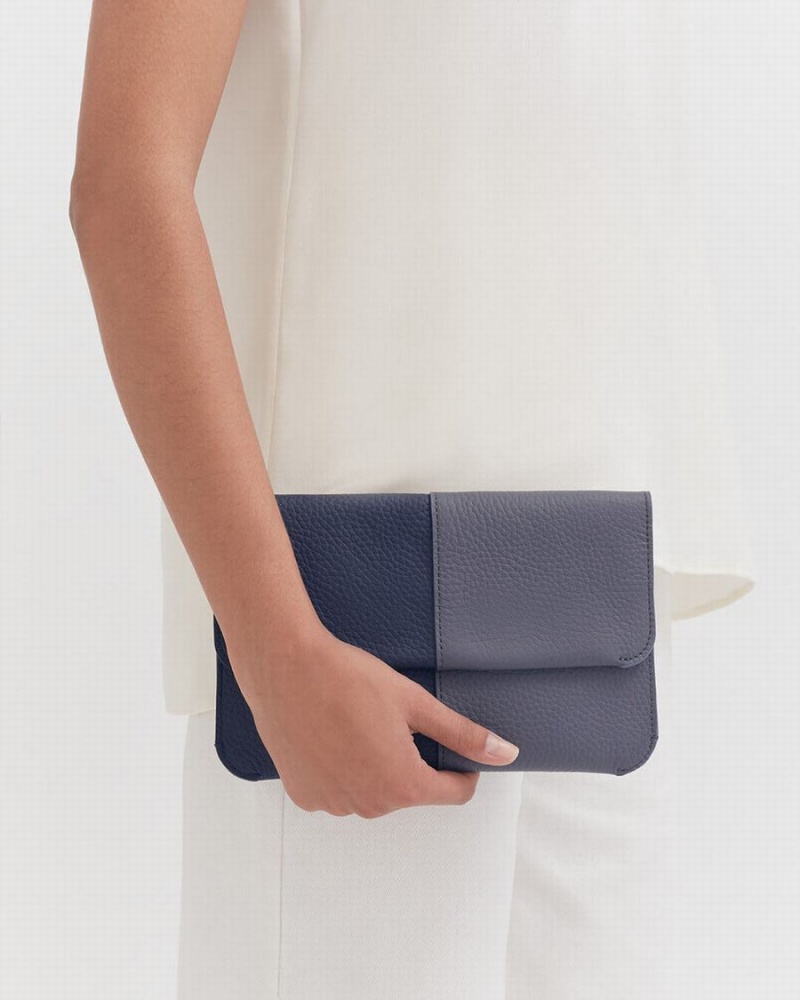 Cuyana System Flap Koppelingstassen Dames Donkerblauw | GSK6359YZ