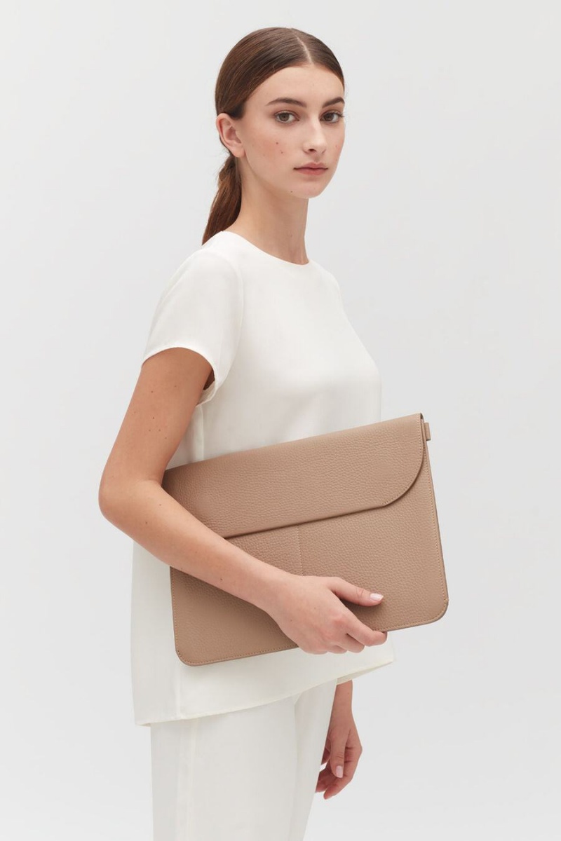 Cuyana Tech Carryall 13-inch Portefeuille Dames Khaki | KCE6375BK