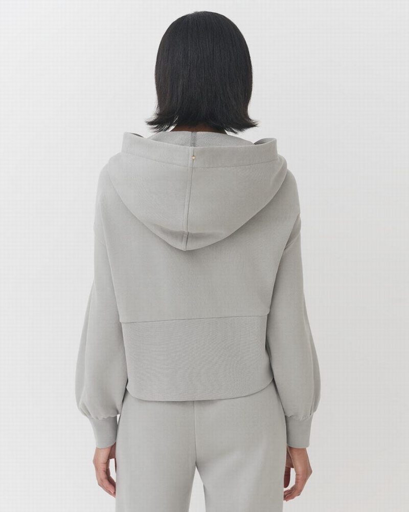 Cuyana Terry Zip Front Hoodie Dames Grijs | KVI1578QQ
