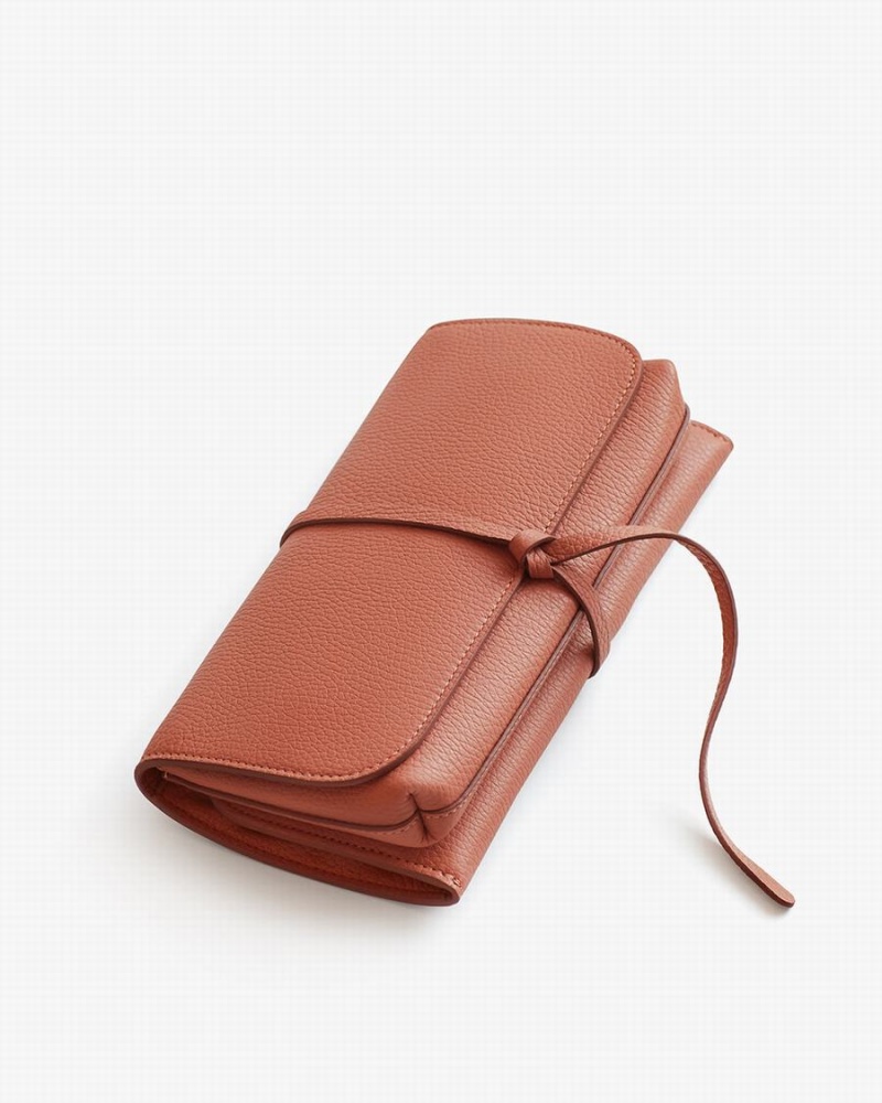 Cuyana Travel Beauty Roll Portefeuille Dames Rood Bruin | UFF4640JI